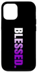 Coque pour iPhone 12/12 Pro Purple Blessed. Graphique vertical en couleur violette