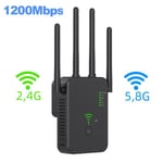 Langaton WiFi-yhteys 1200 Mbps WiFi-toistin signaalivahvistin, kaksikaistainen 2,4G 5G WiFi-laajennus 802.11ac Gigabit WiFi WPS-reitittimellä Verkkoantenni EU-liitin 2,4G 5,8G 1200Mbps1