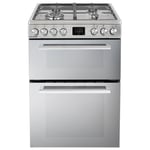 electriQ 60cm Double Oven Dual Fuel Cooker with Mirror Door EQDF60MD