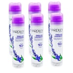 6x Yardley London Referishing Body Spray English Lavender 75ml