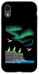 Coque pour iPhone XR Aurora Borealis lover Atlantique macareux mer falaise lumières polaires