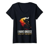 Womens I Have Greece On My Shirt Greek Pride V-Neck T-Shirt