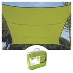 Perel Voile d'ombrage, Toile ombrage, Toile extérieure terrasse, imperméable, Protection Contre UV, 4 Anneaux en O en Acier Inoxydable, 5 x 5 m, 160 g/m², Polyester, carré, Vert Lime