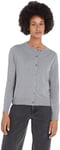 Tommy Hilfiger Women's Elegant Jersey Stitch Cardigan, Grey (Medium Grey Heather), XS