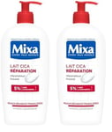 Mixa Expert Peau Sensible - Lait Cica Réparation - Réparation Effet Longue Durée - Peaux Sèches et Rugueuses - Hypoallergénique - 250ml (Lot de 2)