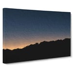 Big Box Art Sun Hiding Behind The Mountain Canvas Wall Art Framed Picture Print, 30 x 20 Inch (76 x 50 cm), Blue, Black, Grey