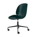 GUBI Beetle Meeting Chair kontorsstol Dark green-black