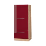 Vicco - Armoire micro-ondes Fame-Line, Rouge bordeaux Haute brillance, 60 cm