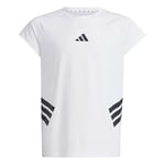 adidas Fille All Sports NXT T-Shirt, White/Black, 5-6 Years