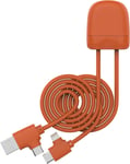 Ice-Câble Câble De Charge Multi-Usb, Usb-C,Lightning D'1 Mètre Avec Transfert De Données Pour Smartphone Iphone,Samsung,Huawei,Xiaomi,Lg,Wiko - Orange[L2536]