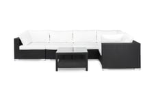 Loungegrupp Bahamas 5-sits Bord 75x75 - Svart Loungeset & loungegrupp Vit,Svart Comfort Garden