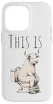 iPhone 14 Pro Max Funny Bull Sitting on Toilet – Hilarious Animal Adult Joke Case