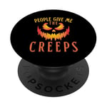 T-shirt à motif Jack-o-Lantern de People Give Me The Creeps pour Halloween PopSockets PopGrip Interchangeable