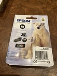 GENUINE EPSON 26XL Photo Black T2631 cartridge ORIGINAL POLAR BEAR Date 07 2022