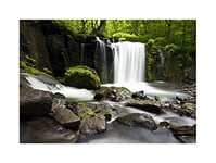 Wee Blue Coo Photo Nature Water Fall Exposure Lapse Cool Wall Art Print