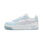 Puma Girls Carina Street Jr Sneakers, Puma White-Silver Mist, 4.5 UK