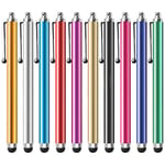 YUNJU Lot de 10 Stylets universels pour écran Tactile capacitif pour tablettes, iPad Mini, iPad Pro, iPad Air, Smartphones, Samsung Galaxy – Plusieurs Couleurs