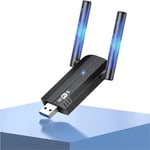 clé WiFi USB 3.0 AC1300 mbps 5G 2.4G Hz,Double Bande 5dBi antenne cle réseau dongle Clef Adaptateur Portable Compatible avec Ordinateur Fixe,PC Gamer,Windows 11/10/8.1/8/7/xP.[Y333]