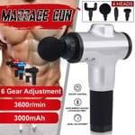 AUCUNE TEMPSA Pistolet de Massage Soulagement Douleur Masseur Musculaire fitness 3600r-min avec 4 Têtes Relax ARGENT