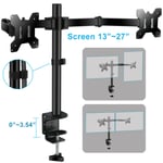 Dual Lcd Screen Monitor Desk Tv Bracket Stand Adjustable 10"- 27" Tilt & Swivel