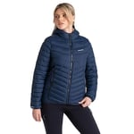 Craghoppers Womens Compresslite Viii Hooded Padded Lightweight Coat, BlueNvy/BNvy, 10 EU