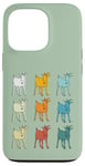 Coque pour iPhone 13 Pro Goat Lover Farm Animals Retro Glitch Goats