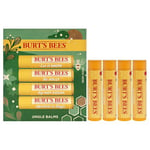 Burts Bees Jingle Balms by Burts Bees for Unisex - 4 Pc 0.15oz Lip Balm - Let Is Now, 0.15oz Lip Balm - Be Jolly, 0.15oz Sip Hot Cocoa, 0.15oz Lip Balm - Believe in Magic