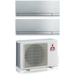 Mitsubishi - electric dual split inverter climatiseur série kirigamine zen silver msz-ef 9+9 avec mxz-2f33vf r-32 wi-fi intégré couleur argent