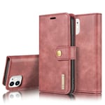 DG.MING 2-in-1 Magnet Wallet iPhone 12 Mini Red