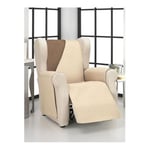 ECOMMERC3 Housse de Fauteuil 1 Place Relax Confort Maximum et Ajustement Complet - Housse pour Fauteuil 1 Place et Fauteuil Relax Couleur Beige/Marron