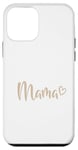 Coque pour iPhone 12 mini Cœur beige blanc maman