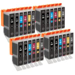 24 Ink Cartridges (Set) to replace Canon PGI-520 & CLI-521 Compatible for PIXMA