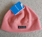 S/M Genuine COLUMBIA Faded Peach SHERPA Fleece BEANIE Lightweight Hat Unisex