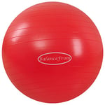 Signature Fitness Ballon d'exercice Anti-éclatement et antidérapant pour Yoga, Fitness, Accouchement avec Pompe Rapide, capacité de 0,9 kg, Rouge, 45,7 cm, S