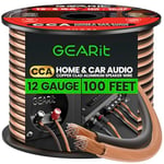 GearIT Pro Series 12 Gauge (2 x 4mm²) Speaker Wire Cable (30.4 Meters / 100 Feet/Black Clear) CCA Hifi Audio Speaker Cable Great Use for Car Audio and Home Theater Surround Sound Systems