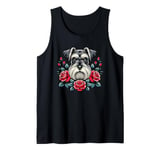 Roses Flowers Miniature Schnauzer Schnauzers Tank Top