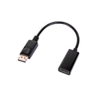 INECK® Adaptateur DP vers HDMI, Adaptateur DisplayPort vers HDMI, Mâle vers Femelle, Noir