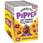 JORDANS Popped Oat Crunch Chocolate, Breakfast Cereal, High in Fibre, Whole Grains, Vegetarian, Adult and Kids Cereal, 5 Pack of 425 g