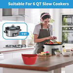 JY (Red)Silicone Slow Cooker Liner Reusable Slow Cooker Divider Fits 6‑8 Quarts