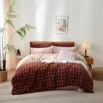 Luofanfei Housse de Couette Hiver 240x260 Chaude Flanelle Toucher Cashmere Polaire Parure de Lit en Velours Rose Doux avec Fermeture Éclair Linge de Lit 2 Personnes avec 2 Taies d'oreiller 65x65