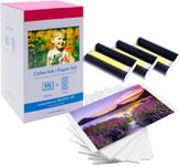 Rechange Canon Selphy Cp1300 Cp1500 Papier Photo Kp-108In 3115B001(Aa) Cartouche Et Papier, Compatible Avec Selphy Cp Cp1500 Cp1300 Cp1200 Cp910, 3 Cartouche D'Encre 108 Papiers (100 X 148Mm)