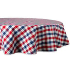 DII Tabletop Collection Nappe Ronde en Coton Motif Carreaux Rouge/Blanc/Bleu 177,8 cm