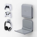 Support pour ps5 Mural,2 pcs Fold Support Manette Casque pour ps5 pour ps4 Support Pliable pour Xbox Series X S/Switch Pro,Support pour Xbox Wireless Headset,pour Pulse 3D Casque-Gris