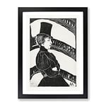 Lady In The Box By Samuel De Mesquita Classic Painting Framed Wall Art Print, Ready to Hang Picture for Living Room Bedroom Home Office Décor, Black A2 (64 x 46 cm)