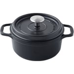 INVICTA Cocotte ronde en fonte - Ø24 cm - Noir