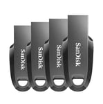 4 x Clé USB SanDisk Ultra Curve 32Go USB 3.2 Gen1 100MB/s SDCZ550-032G-G46 (paquet de quatre)