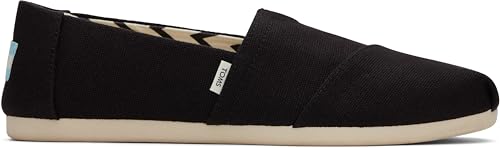 TOMS WOMEN ALPARGATA Black Recycled Cotton Canvas UK3.5