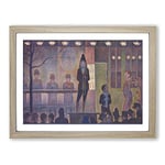 Georges Pierre Seurat The Performer at the Circus Classic Painting Framed Wall Art Print, Ready to Hang Picture for Living Room Bedroom Home Office Décor, Oak A2 (64 x 46 cm)