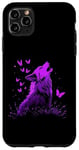 Coque pour iPhone 11 Pro Max Papillon violet loup amoureux