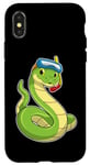 Coque pour iPhone X/XS Serpent Plongée Tuba Lunettes de natation